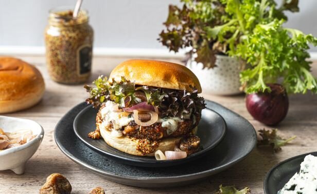 Bauck Mühle | BBQ Burger mit Feigen und Roquefort