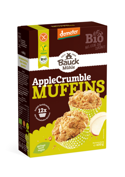 Apple Crumble Muffins Demeter glutenfrei 400 g