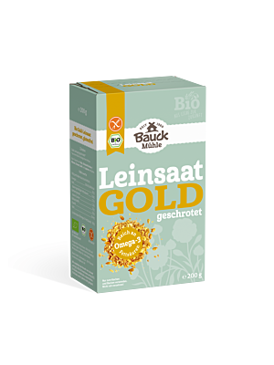 Gold-Leinsaat geschrotet glutenfrei Bio