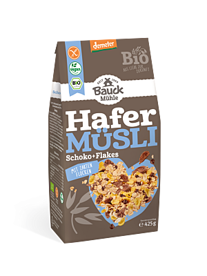 Hafer M&uuml;sli Schoko+Flakes Demeter glutenfrei 425 g