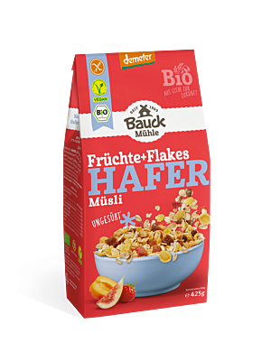 Hafer Müsli Früchte+Flakes Demeter glutenfrei