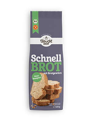 Schnellbrot mit Brotgewürz glutenfrei Bio