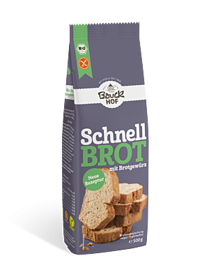 Schnellbrot mit Brotgewürz glutenfrei Bio
