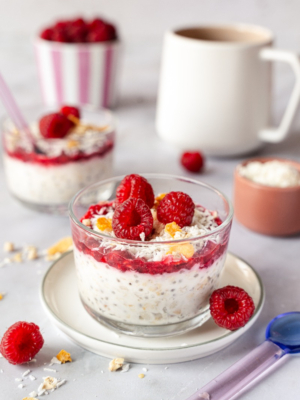 Vegane Himbeer Kokos Overnight Oats