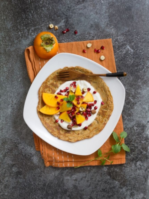 Pfannkuchen mit Braunhirsemehl