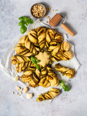 Pestoblume mit Pesto Genovese