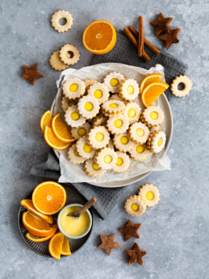 Plätzchen mit Orangencurd