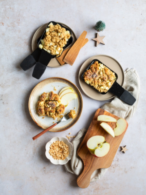 Apfel Crumble aus dem Raclette Gerät