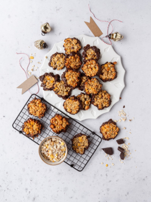 Müsli-Florentiner mit dunkler Schokolade