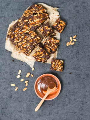 Erdnuss-Karamell Brownies