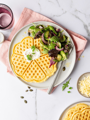 Herzhafte Käsewaffeln