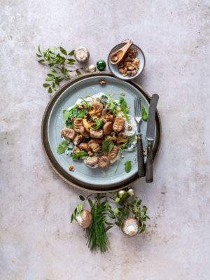 Weihnachtliche Kastanien-Gnocchi mit Pilzen