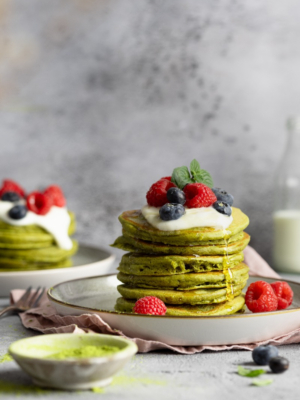 Matcha-Hafer-Pancakes