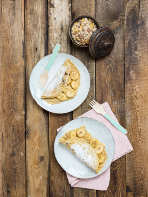 Schoko Hafer-Pfannkuchen mit Banane