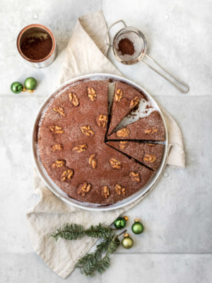 Schoko - Rotweinkuchen mit Walnüssen
